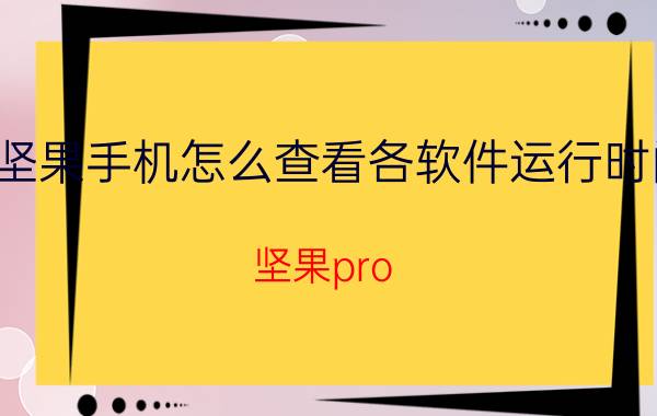 坚果手机怎么查看各软件运行时间 坚果pro 3激活时间？